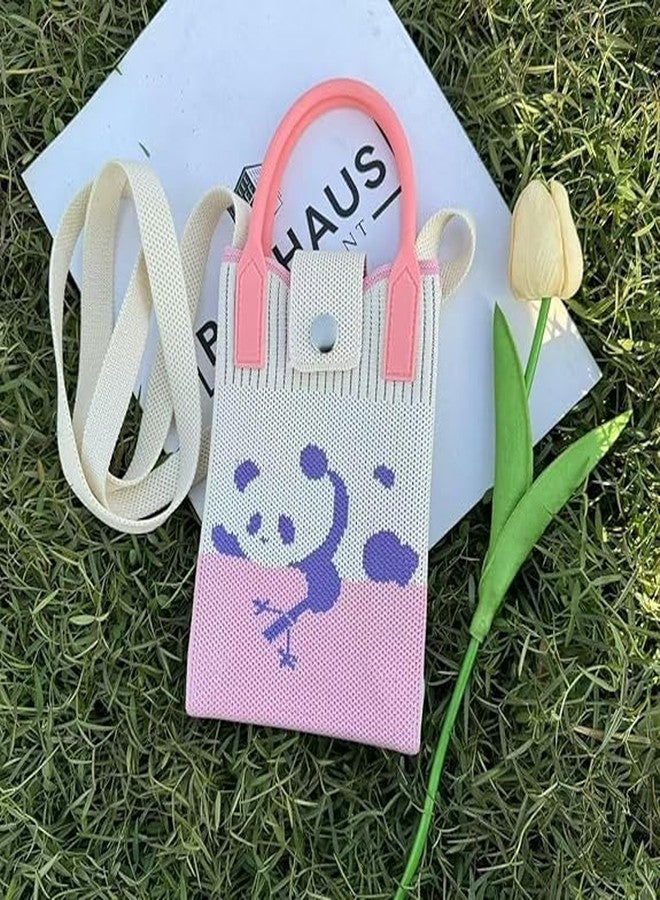 Funspark Cute Panda Kids Shoulder Pencil Pouch with Long Strap | Mini Crossbody Stationery Bag with Snap Closure + Eraser Holder | Lightweight Durable Pouch for Girls & Boys School Use - Image 3